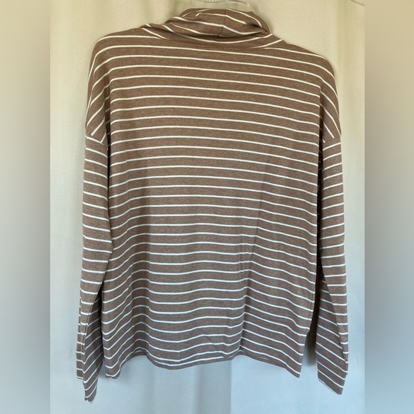 Talbots Haven 2pc Lounge Set Funnel Neck Pullover/Jogger Camel/White (Size XS) - Picture 5 of 9